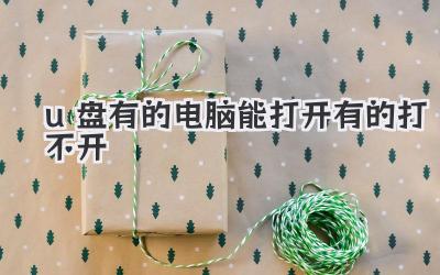 u盤有的電腦能打開有的打不開