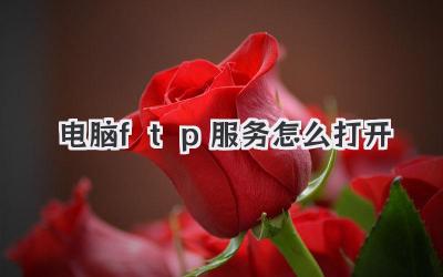 電腦ftp服務(wù)怎么打開
