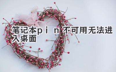 筆記本pin不可用無法進入桌面