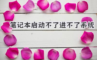 筆記本啟動(dòng)不了進(jìn)不了系統(tǒng)