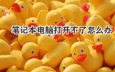 筆記本電腦打開不了怎么辦