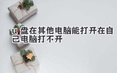u盤在其他電腦能打開在自己電腦打不開