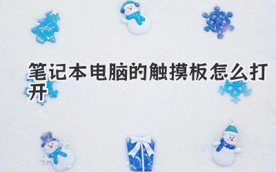 筆記本電腦的觸摸板怎么打開