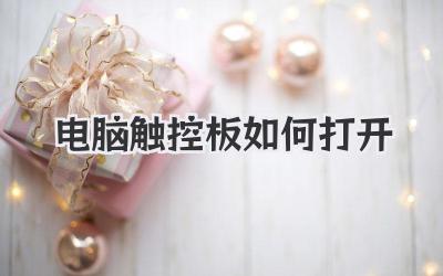 電腦觸控板如何打開