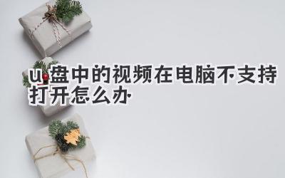 u盤中的視頻在電腦不支持打開怎么辦