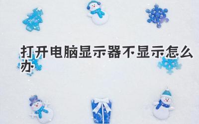 打開電腦顯示器不顯示怎么辦