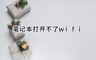 筆記本打開不了wifi