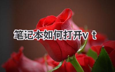 筆記本如何打開vt
