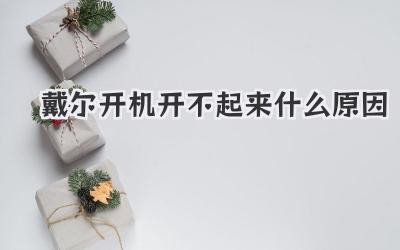 戴爾開機開不起來什么原因