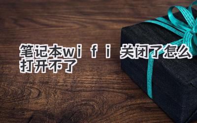 筆記本wifi關(guān)閉了怎么打開不了