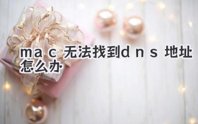 mac無法找到dns地址怎么辦