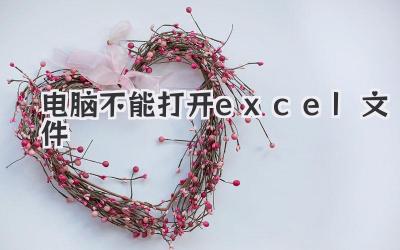 電腦不能打開excel文件
