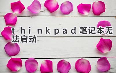 thinkpad筆記本無法啟動
