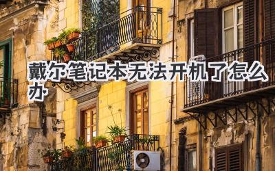 戴爾筆記本無法開機了怎么辦