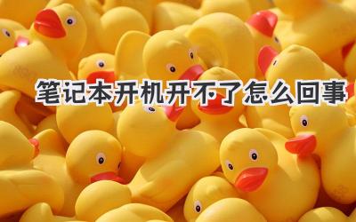 筆記本開機開不了怎么回事