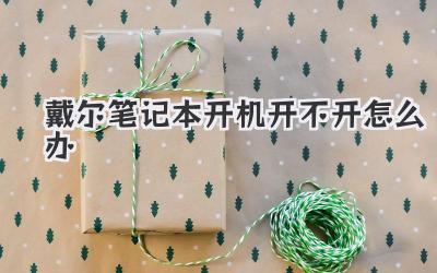 戴爾筆記本開機開不開怎么辦