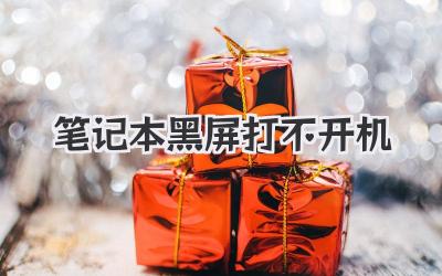 筆記本黑屏打不開機