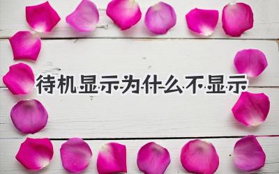 待機顯示為什么不顯示
