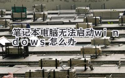筆記本電腦無法啟動windows怎么辦