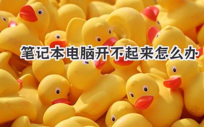 筆記本電腦開不起來怎么辦