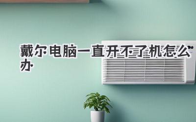 戴爾電腦一直開(kāi)不了機(jī)怎么辦
