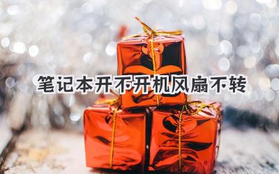 筆記本開不開機風扇不轉