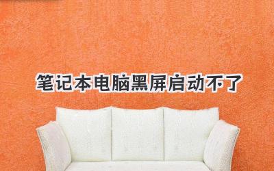 筆記本電腦黑屏啟動不了