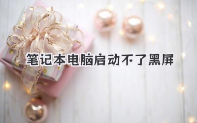 筆記本電腦啟動不了黑屏