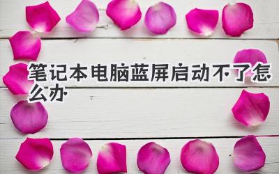 筆記本電腦藍屏啟動不了怎么辦