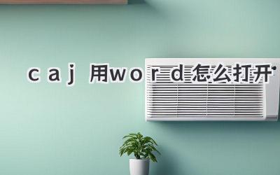 caj用word怎么打開