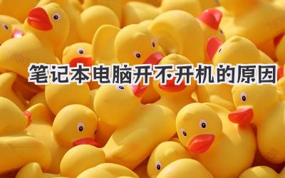筆記本電腦開不開機的原因