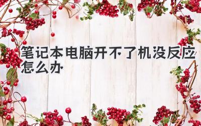 筆記本電腦開不了機沒反應怎么辦