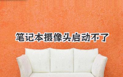 筆記本攝像頭啟動不了