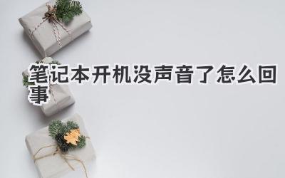 筆記本開(kāi)機(jī)沒(méi)聲音了怎么回事