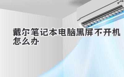 戴爾筆記本電腦黑屏不開機怎么辦
