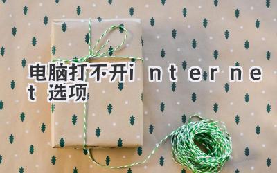 電腦打不開internet選項