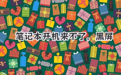 筆記本開機來不了,黑屏