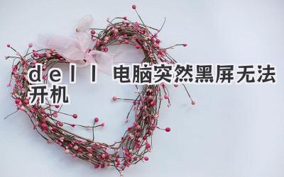 dell電腦突然黑屏無法開機(jī)