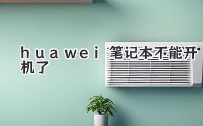 huawei筆記本不能開機了