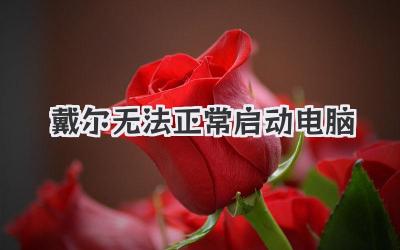 戴爾無法正常啟動電腦