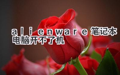 alienware筆記本電腦開不了機