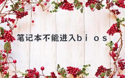 筆記本不能進(jìn)入bios
