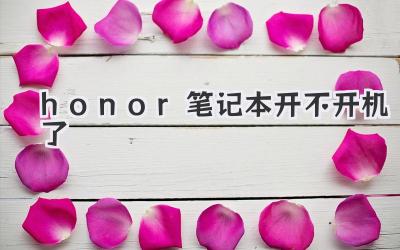 honor筆記本開不開機了