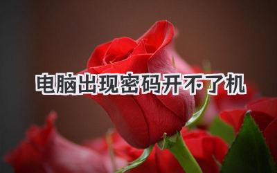 電腦出現(xiàn)密碼開不了機(jī)