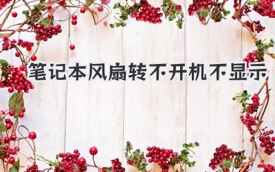 筆記本風扇轉不開機不顯示
