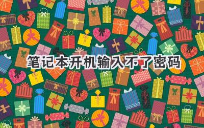 筆記本開機(jī)輸入不了密碼