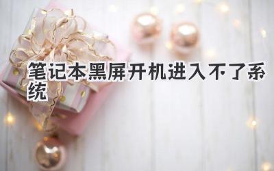 筆記本黑屏開機進入不了系統
