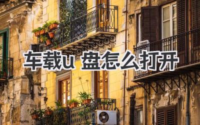 車載u盤怎么打開