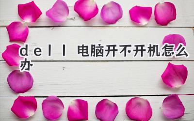 dell電腦開不開機怎么辦