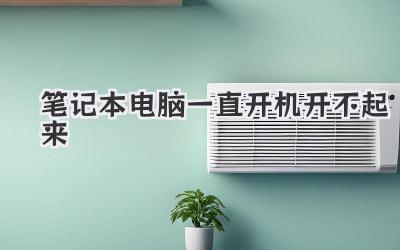 筆記本電腦一直開機(jī)開不起來